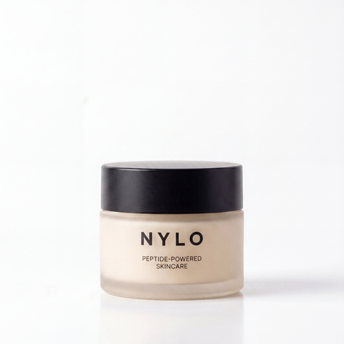 NYLO Daily Peptide Moisturizer jar on a white background